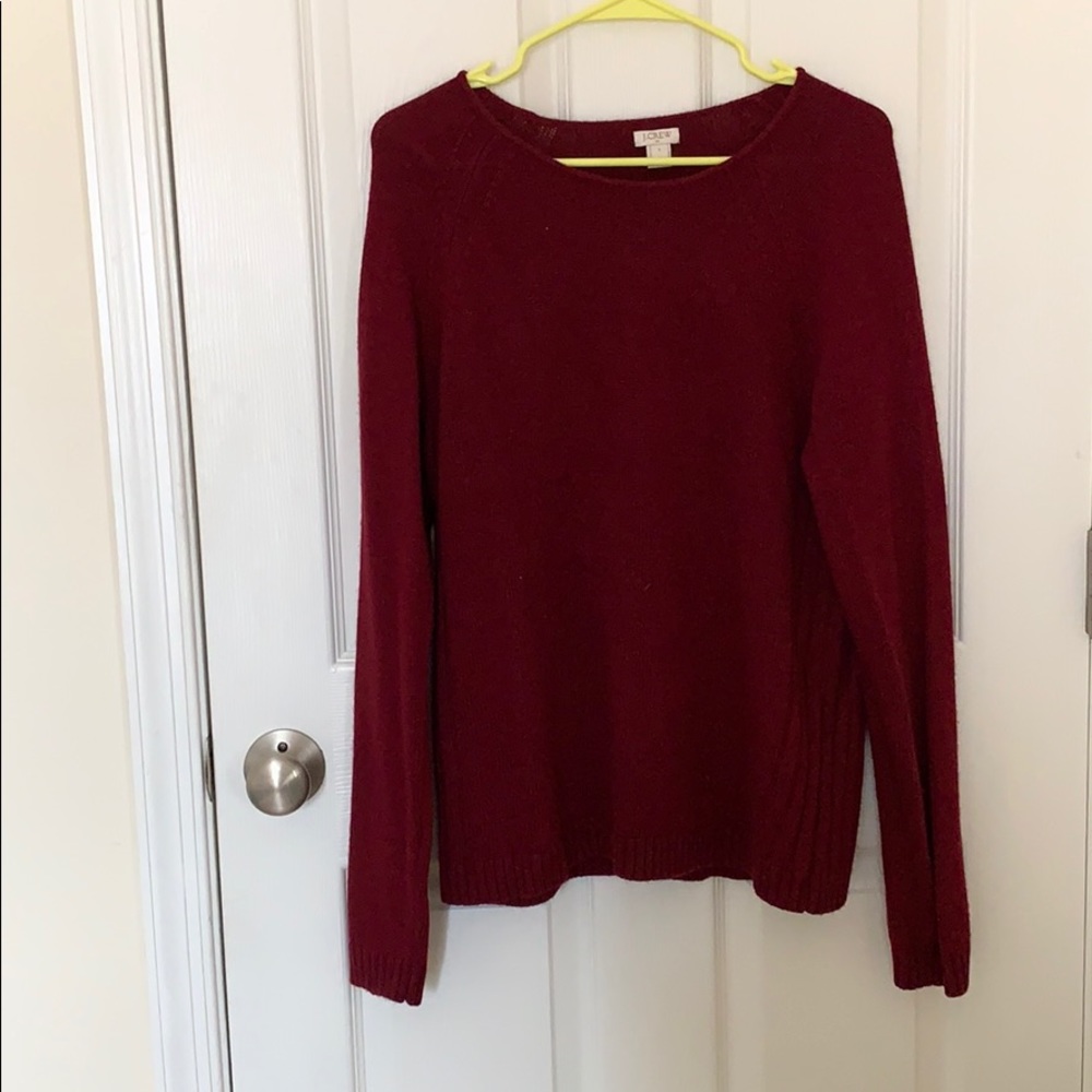 JCrew burgundy crew neck sweater!
